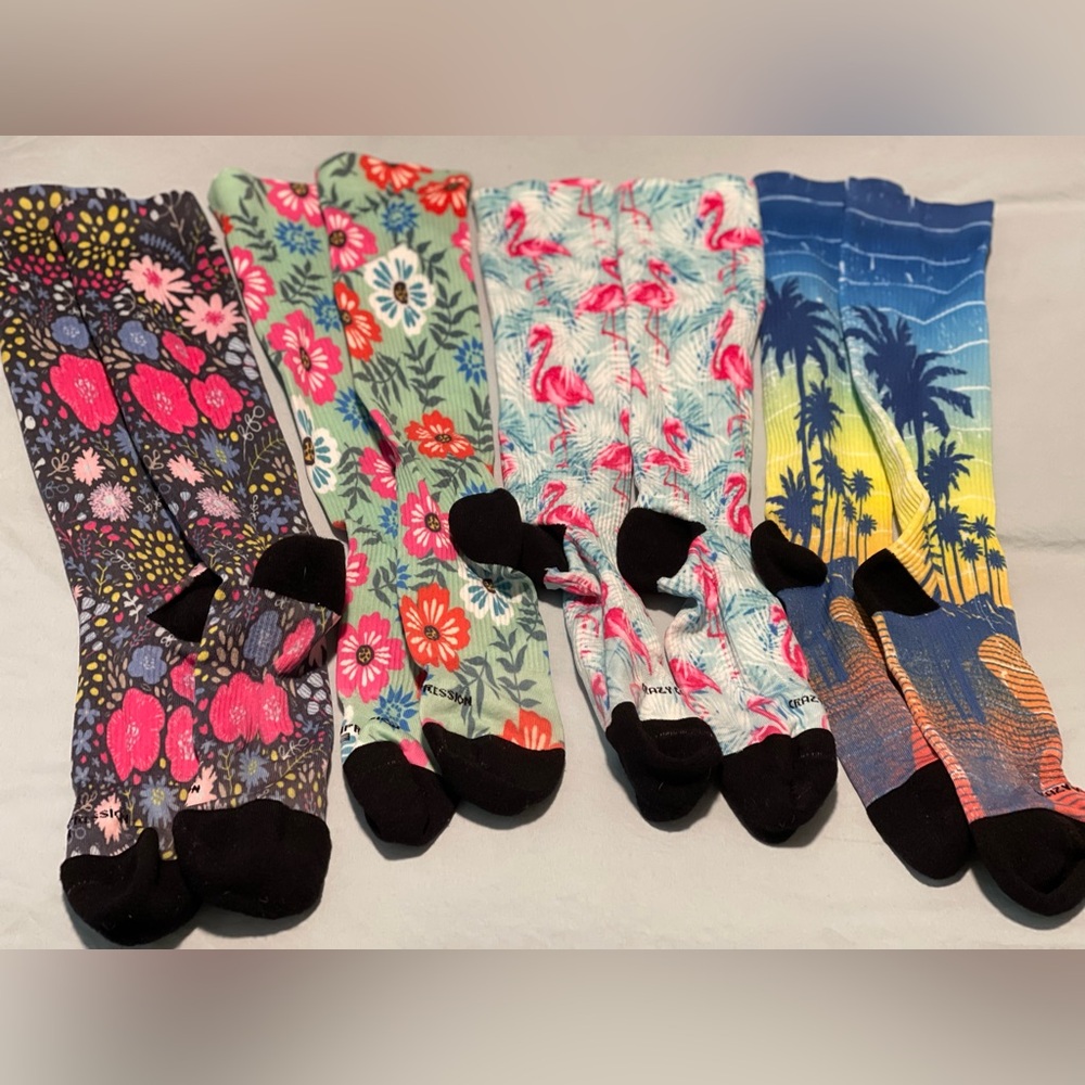 Compression socks from Crazy Compression. Size sm/med. like new. 4 pair